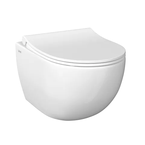 Подвесной унитаз VitrA Sento, безободковый, Rim-ex, белый, санитарный фарфор, антибактериальное покрытие Hygiene, белый