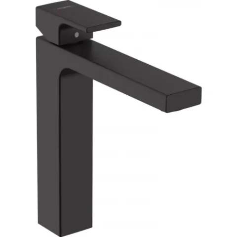 Смеситель для раковины 190, со сливной гарнитурой Vernis Shape Hansgrohe, чёрный матовый