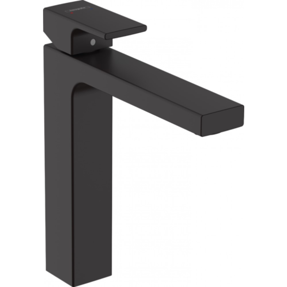 Смеситель для раковины 190, со сливной гарнитурой Vernis Shape Hansgrohe, чёрный матовый