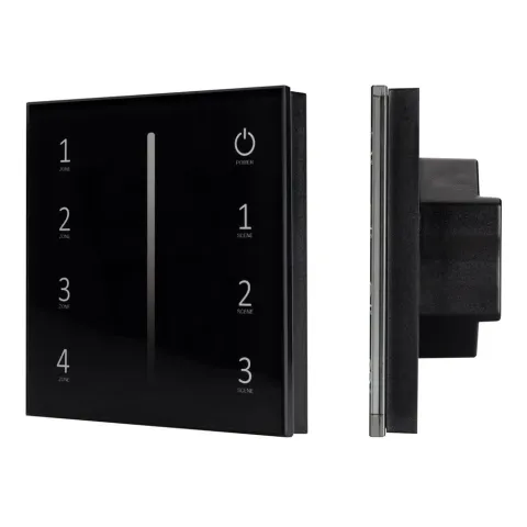 Панель Arlight Sens SMART-P17-DIM Black (230V, 4 зоны, 2.4G)