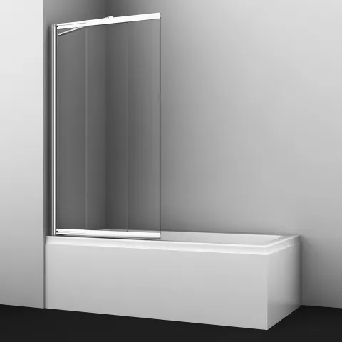 Стеклянная шторка на ванну с фиксатором WasserKRAFT Main 41S02-80F