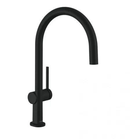 Кухонный смеситель однорычажный, 220, 1jet Hansgrohe, чёрный матовый