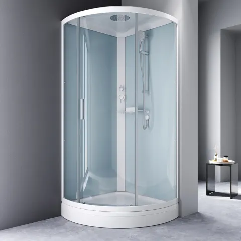 Душевая кабина 90x90 см, без гидромассажа AM.PM X-Joy W88C-401-090WT, белый, прозрачное стекло