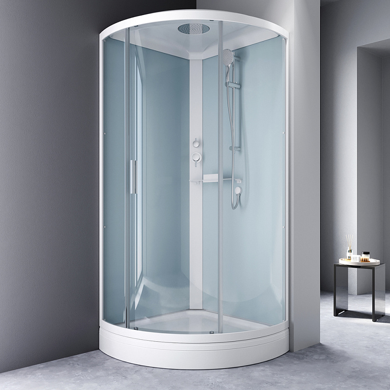 Душевая кабина 90x90 см, без гидромассажа AM.PM X-Joy W88C-401-090WT, белый, прозрачное стекло