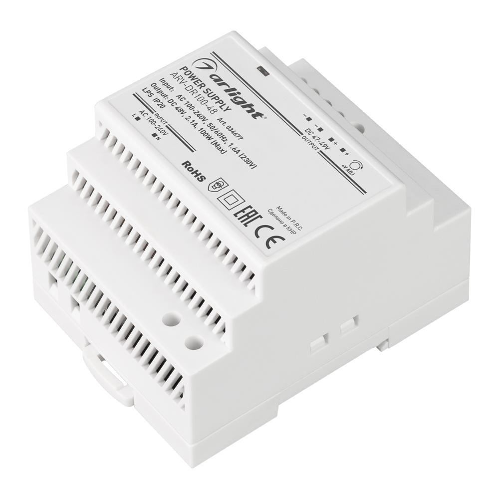Блок питания Arlight ARV-DR100-48 (48V, 2.1A, 100W)