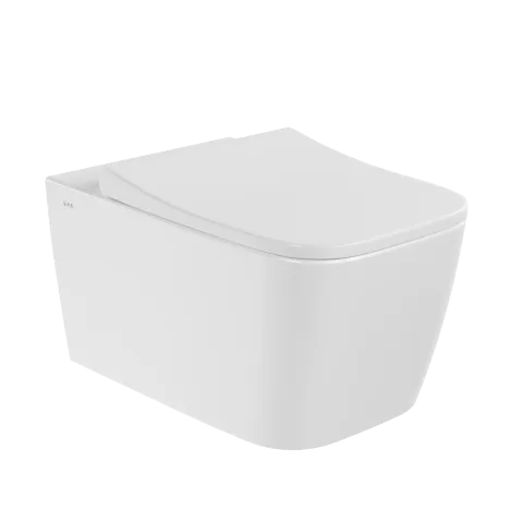 Подвесной унитаз VitrA Metropole Square, безободковый, смыв торнадо QuantumFlush, с сиденьем микролифт, белый, санитарный фарфор, белый