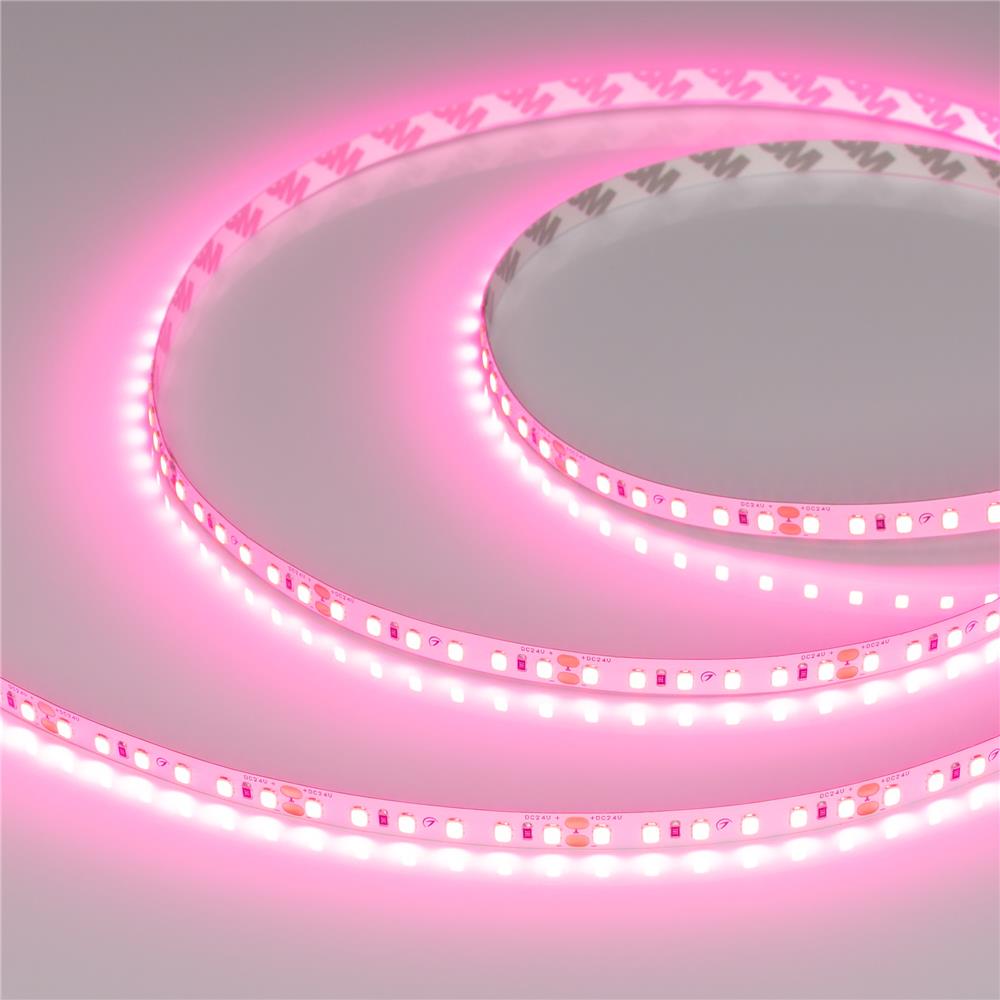 Светодиодная лента Arlight RT-A120-8mm 24V Pink (9.6 W/m, IP20, 2835, 5m)