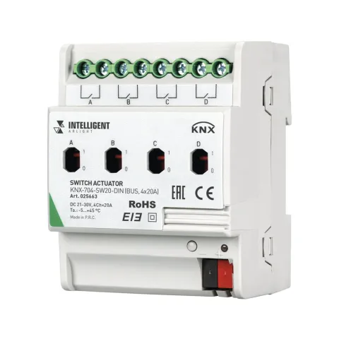 Релейный модуль Arlight KNX-704-SW20-DIN (BUS, 4x20A)