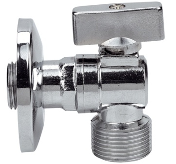 Кран угловой шаровый с обратным клапаном 1/2"×3/4" Remer 261NR12