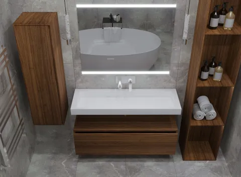 Раковина 100 см ArmadiArt Flat с тумбой