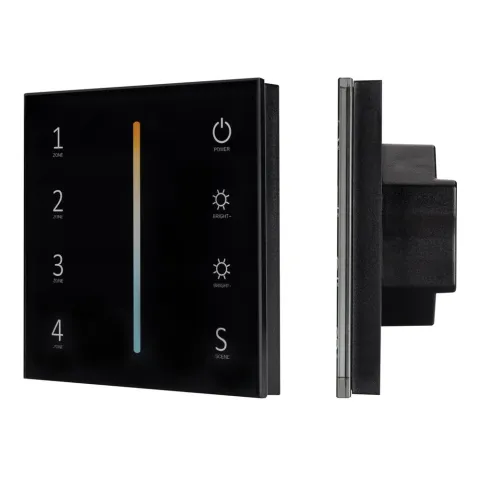 Панель Arlight Sens SMART-P43-MIX Black (230V, 4 зоны, 2.4G)