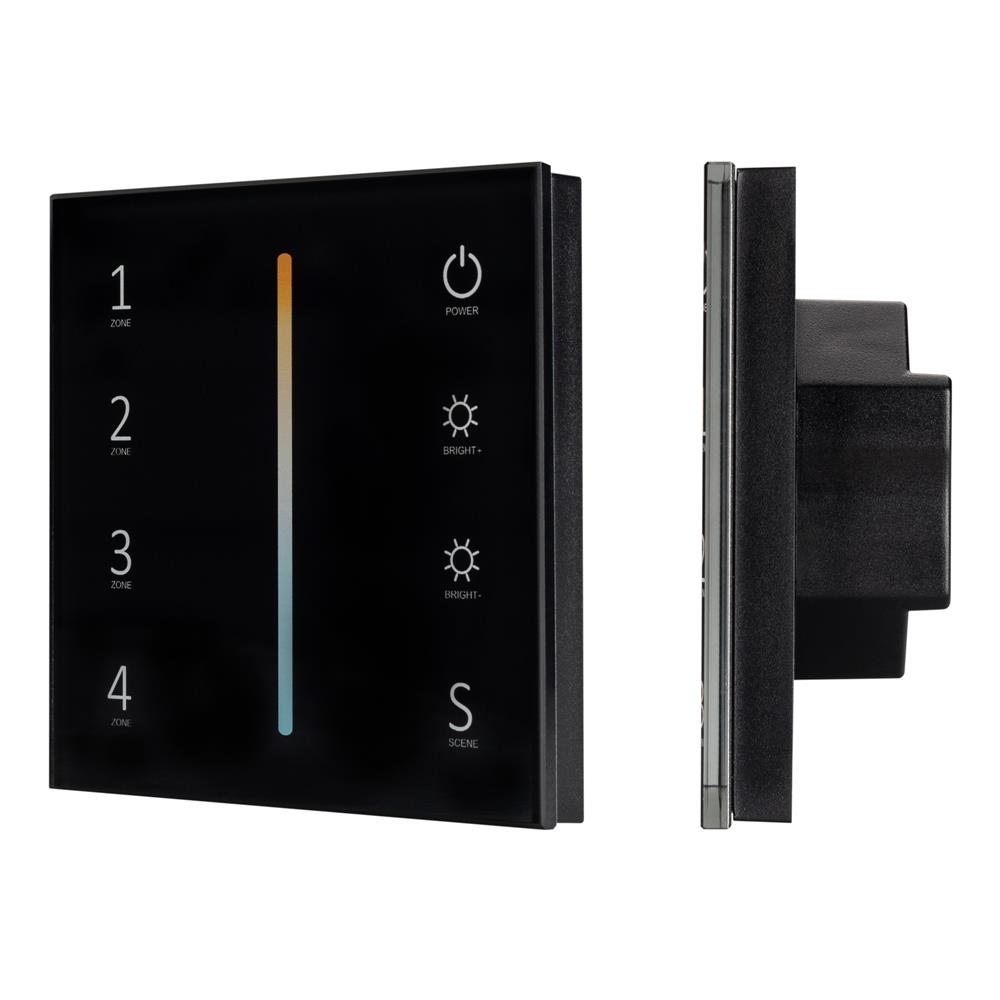Панель Arlight Sens SMART-P43-MIX Black (230V, 4 зоны, 2.4G)