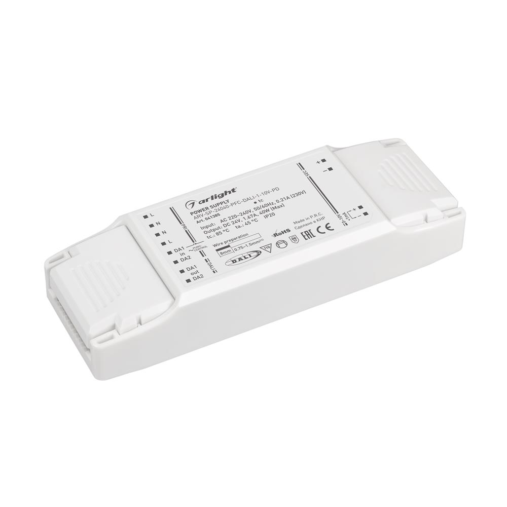 Блок питания Arlight ARV-SP-24040-PFC-DALI-1-10V-PD (24V, 1.67A, 40W)