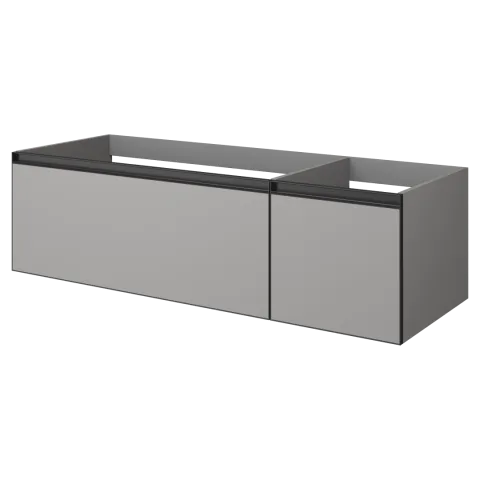 Тумба ArmadiArt QUATRO 2 140см (100+40) LUNA профиль ANTHRACITE c подсветкой
