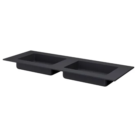 Раковина-моноблок ArmadiArt QUATRO 140 ANTHRACITE (двойная) акрил 793-140-2-А