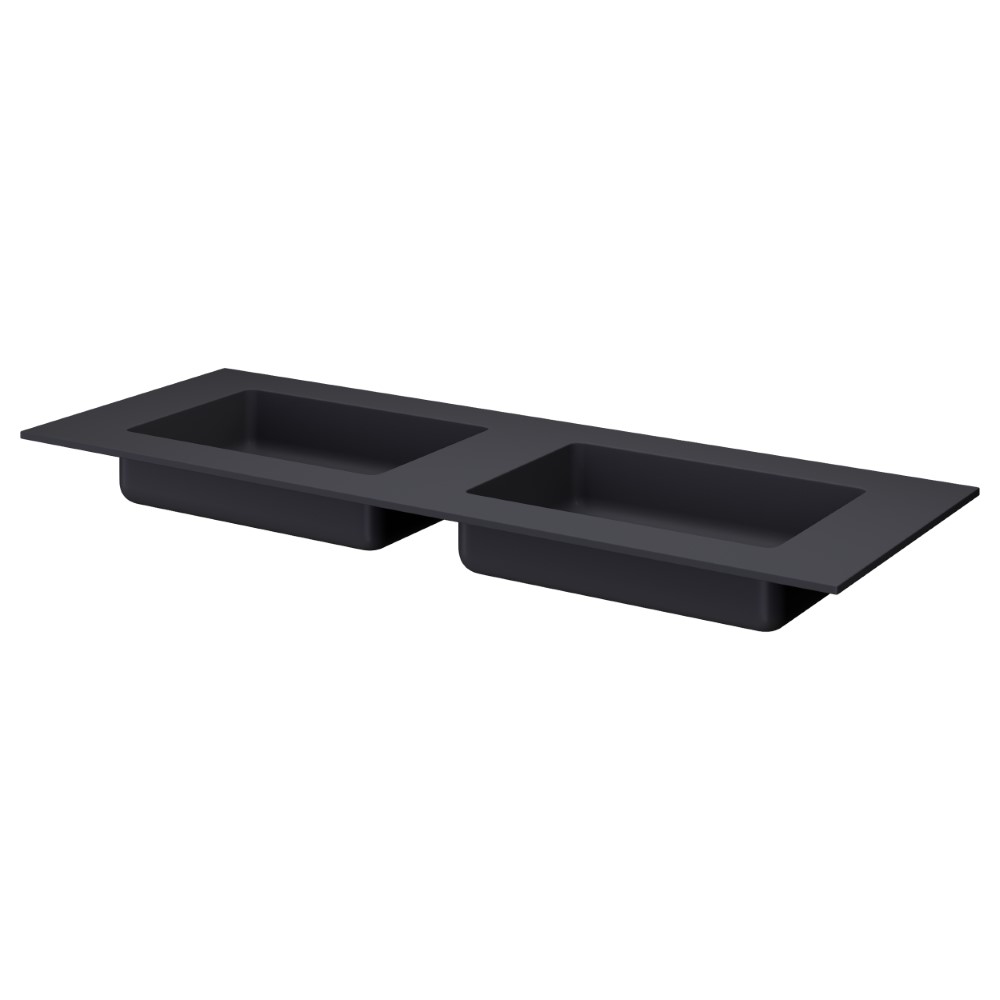 Раковина-моноблок ArmadiArt QUATRO 140 ANTHRACITE (двойная) акрил 793-140-2-А