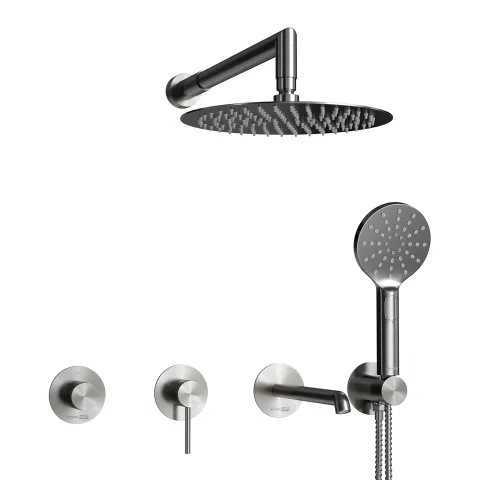 Встраиваемый комплект для ванны с верхней душев WasserKRAFT Muritz 9851.98DVR3.349.121.444.100.347.443BN, никель