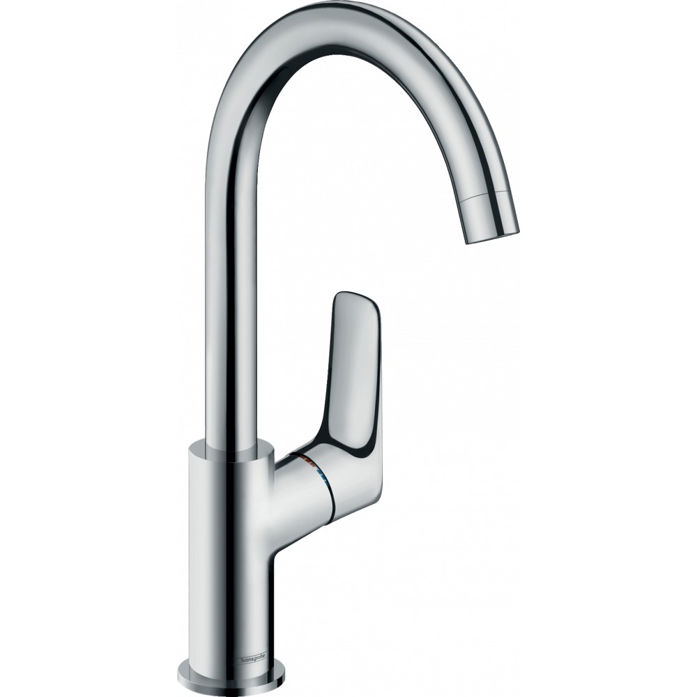 Смеситель Hansgrohe Logis для раковины с поворотным изливом и сливным гарнитуром, хром