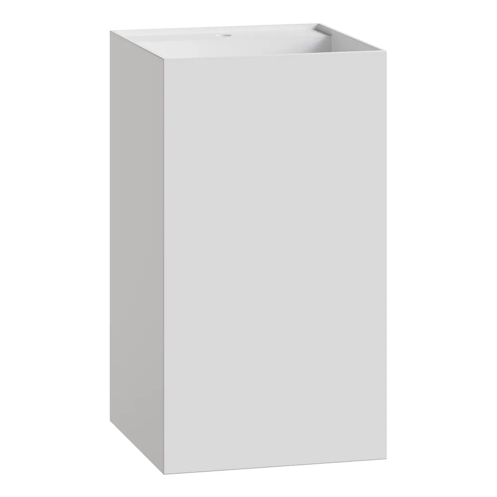 Раковина напольная ArmadiArt Cube Corian 480*480*850 Calacatta, белый матовый