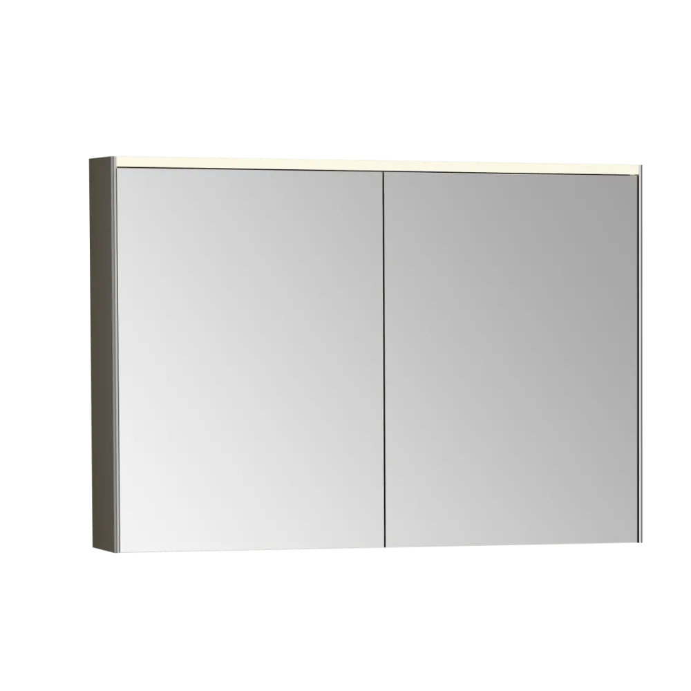 Зеркальный шкаф VitrA Core, 100 см, брашированный хром с подвесткой