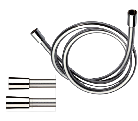 Шланг для душа из PVC с двумя гайками конической формы 200см Remer 332CN2G200, хром