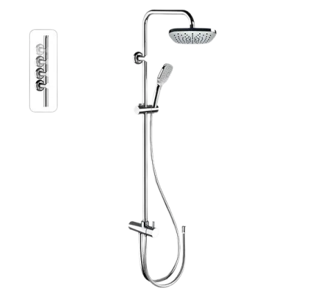 Душевая система без смесителя Remer 330X8CPAD20NRA, хром