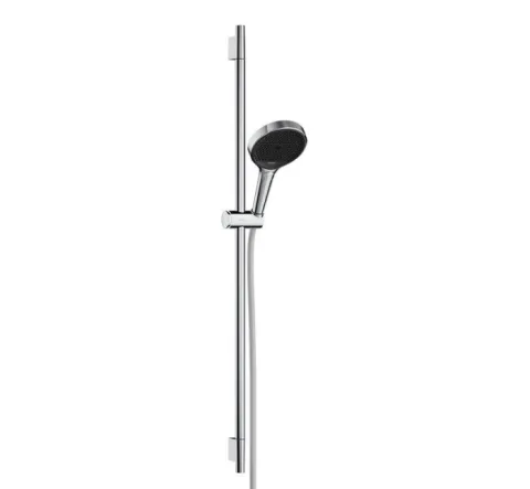 Душевой набор Hansgrohe Rainfinity 130 3jet со штангой S Puro 90 см, держателем-слайдером и текстильным шлангом Designflex 160 см, хром