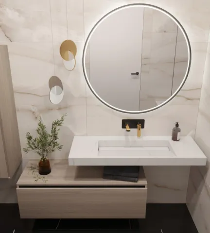 Раковина 120 см ArmadiArt Flat с тумбой