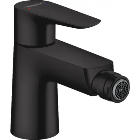 Смеситель Hansgrohe Talis E для биде, однорычажный, со сливным гарнитуромматовый ч, чёрный матовый
