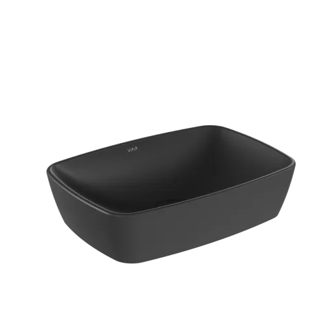Раковина чаша VitrA Shift, 55 x 38 см, накладная, черная, антибактериальное покрытие Hygiene, чёрный матовый