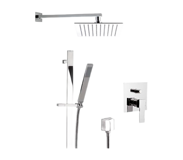 Душевая система для душа скрытого монтажа на 2 режима (со скрытой частью и душевым набором) Remer Q09S01UFS20, хром
