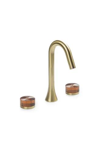 Смеситель из стены Boheme SWAN на 3 отв STELLA AMBER, золото матовое