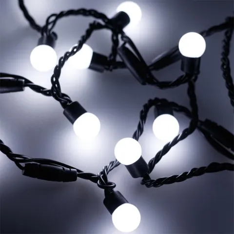Светодиодная гирлянда Ardecoled ARD-BALL-CLASSIC-D17.5-10000-BLACK-100LED WHITE (230V, 7W)