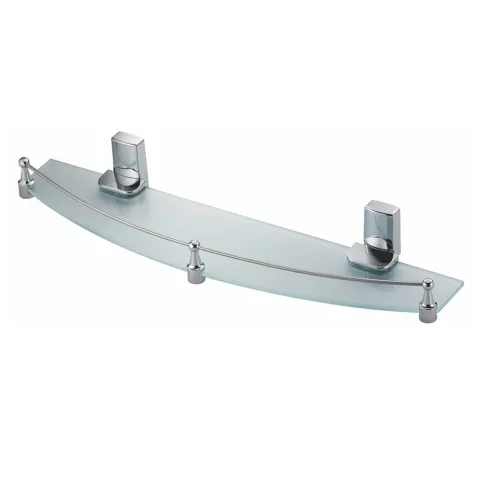 Полка стеклянная с бортиком WasserKRAFT Leine K-5044, хром