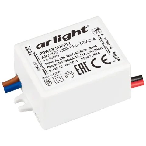 Блок питания Arlight ARJ-KE21300-PFC-TRIAC-A (6.3W, 300mA)