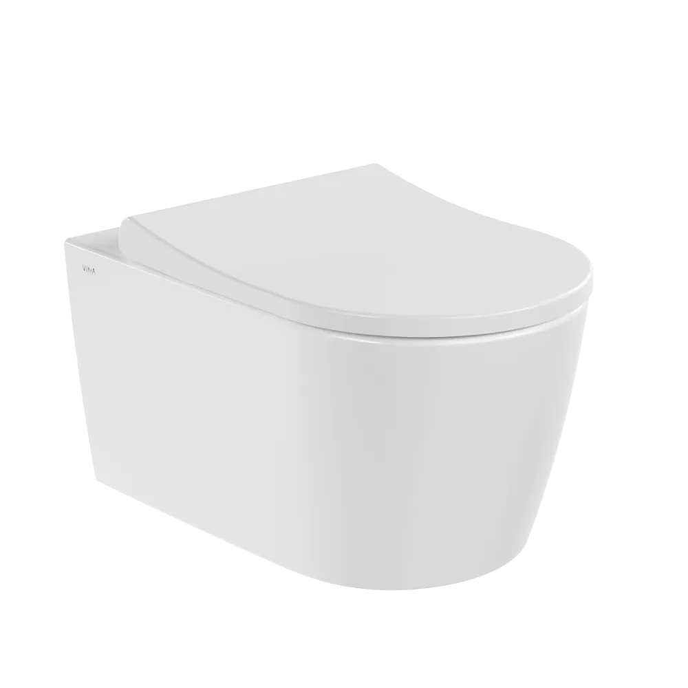 Подвесной унитаз VitrA Metropole Round, безободковый, смыв торнадо QuantumFlush, с сиденьем микролифт, белый, санитарный фарфор, белый
