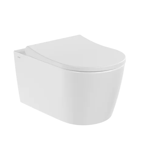 Подвесной унитаз VitrA Metropole Round, безободковый, смыв торнадо QuantumFlush, с сиденьем микролифт, белый, санитарный фарфор, белый
