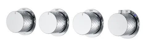 Смеситель встроенный с термостатом Boheme STICK DIAMOND 5-проходной, хром