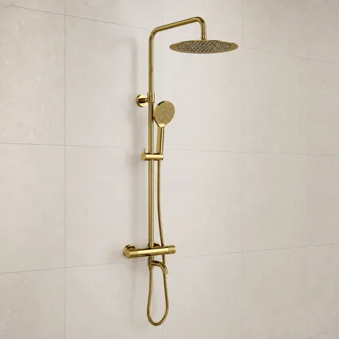 Душевая система со смесителем WasserKRAFT Muritz 98101.263.348PG, золото глянцевое