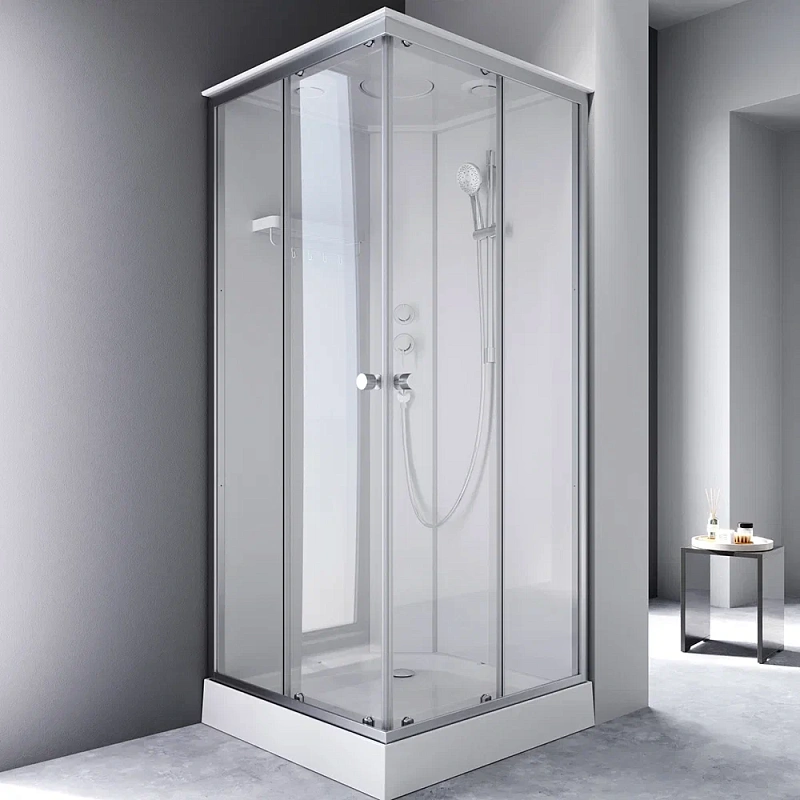 Душевая кабина 90x90 см, без гидромассажа AM.PM X-Joy W94C-403-090MT, хром, прозрачное стекло