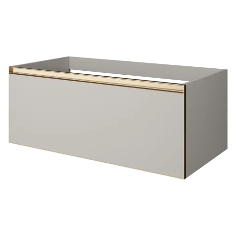 Тумба ArmadiArt QUATRO 1 100CM CASHMERE профиль MATT, золото матовое