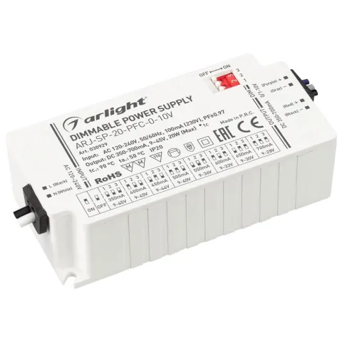 Блок питания Arlight ARJ-SP-20-PFC-0-10V (20W, 350-700mA)