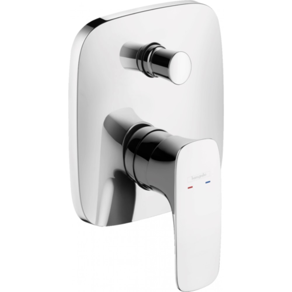 Смеситель для ванны Hansgrohe, однорычажный, СМ, со встроенной защитной комбинацией, хром