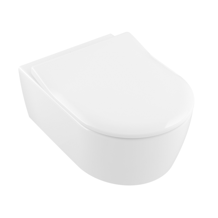 Сиденье для унитаза SlimSeat Villeroy & Boch Avento с крышкой SoftClosing QuickRelease, альпийский белый