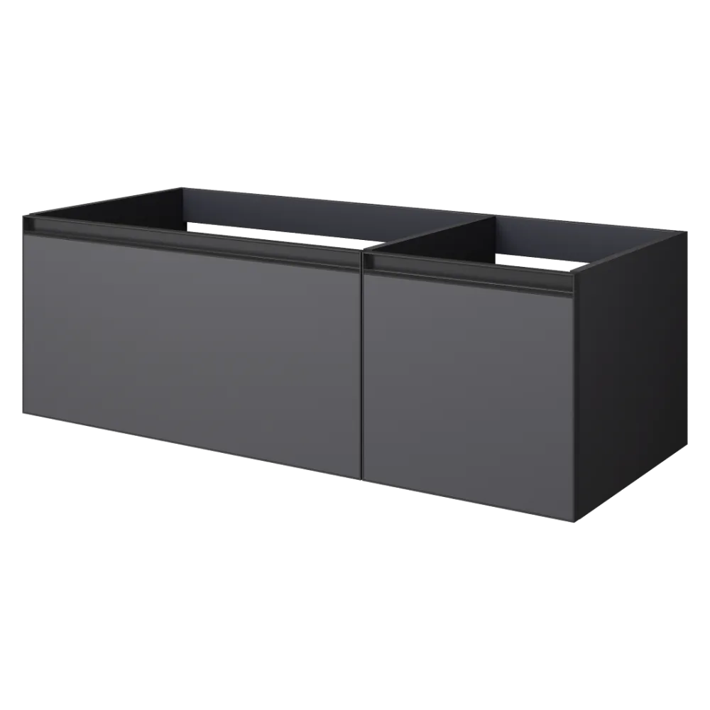 Тумба ArmadiArt QUATRO 2 120см (80+40) ANTHRACITE профиль ANTHRACITE с подсветкой