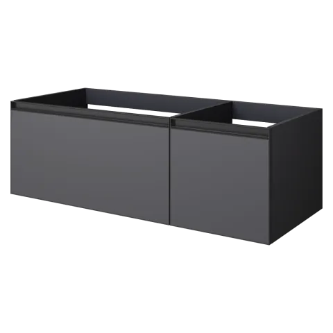 Тумба ArmadiArt QUATRO 2 120см (80+40) ANTHRACITE профиль ANTHRACITE с подсветкой