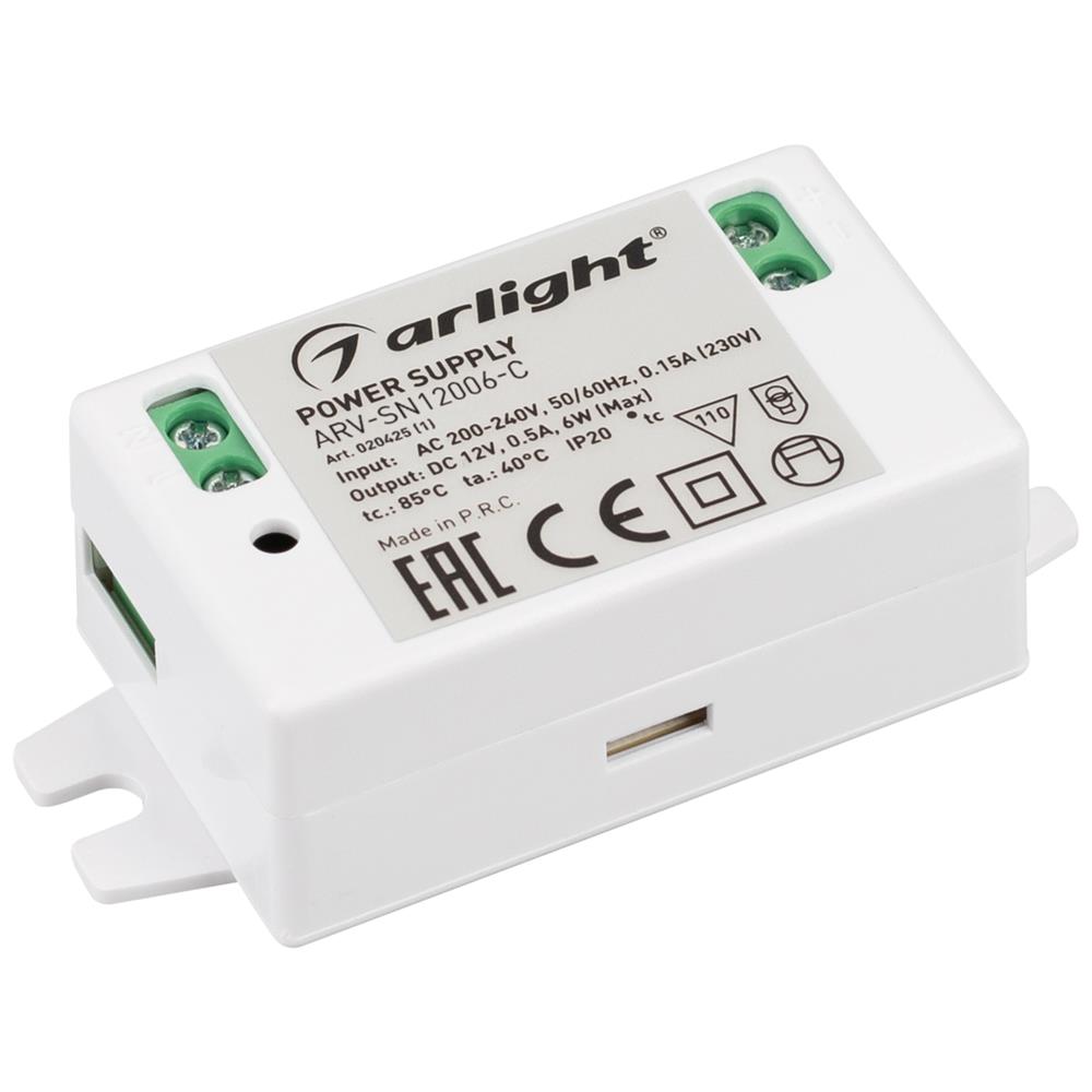 Блок питания Arlight ARV-SN12006-C (12V, 0.5A, 6W)