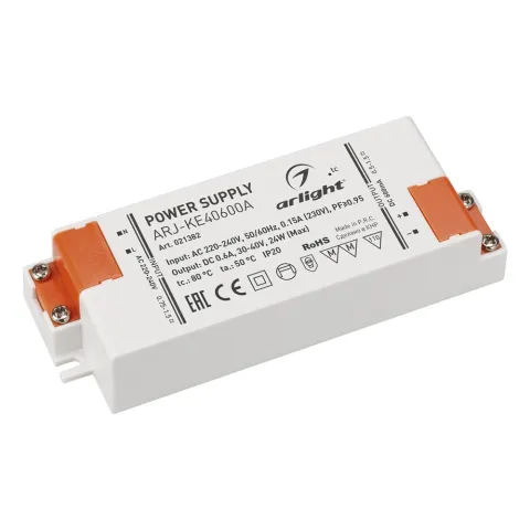 Блок питания Arlight ARJ-KE40600A (24W, 600mA, PFC)
