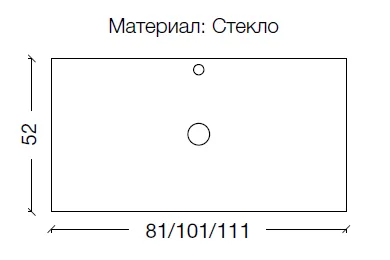 Столешница стекло ArmadiArt 100см прямая СЕРЕБРО поталь