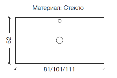 Столешница стекло ArmadiArt 100см прямая СЕРЕБРО поталь